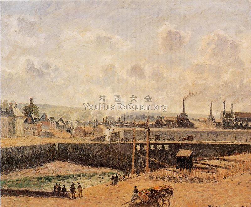 Dieppe, Dunquesne Basin, Low Tide, Sun, Morning - 卡米耶·毕沙罗